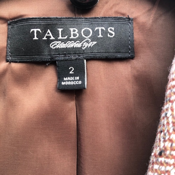 Talbots Herringbone Tweed Wool Beautiful Suit Blazer Career Jacket Like New 2 - Picture 10 of 15